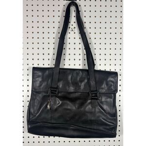 Tignanello Black Leather Laptop Business Bag heavy leather